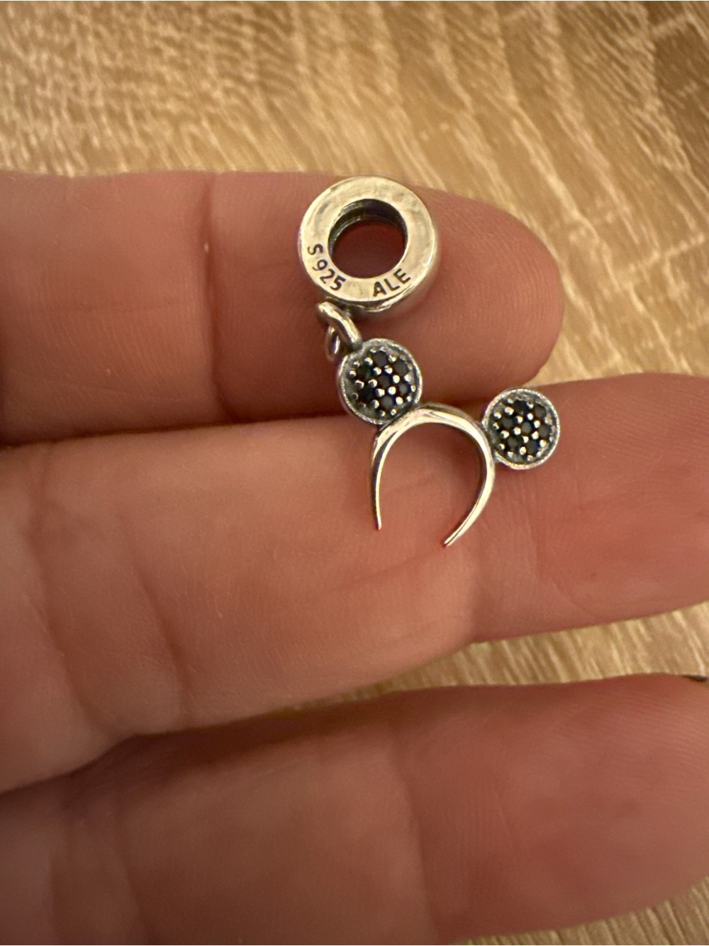 Sterling Silver Mickey Ear Headband Charm - Silver
